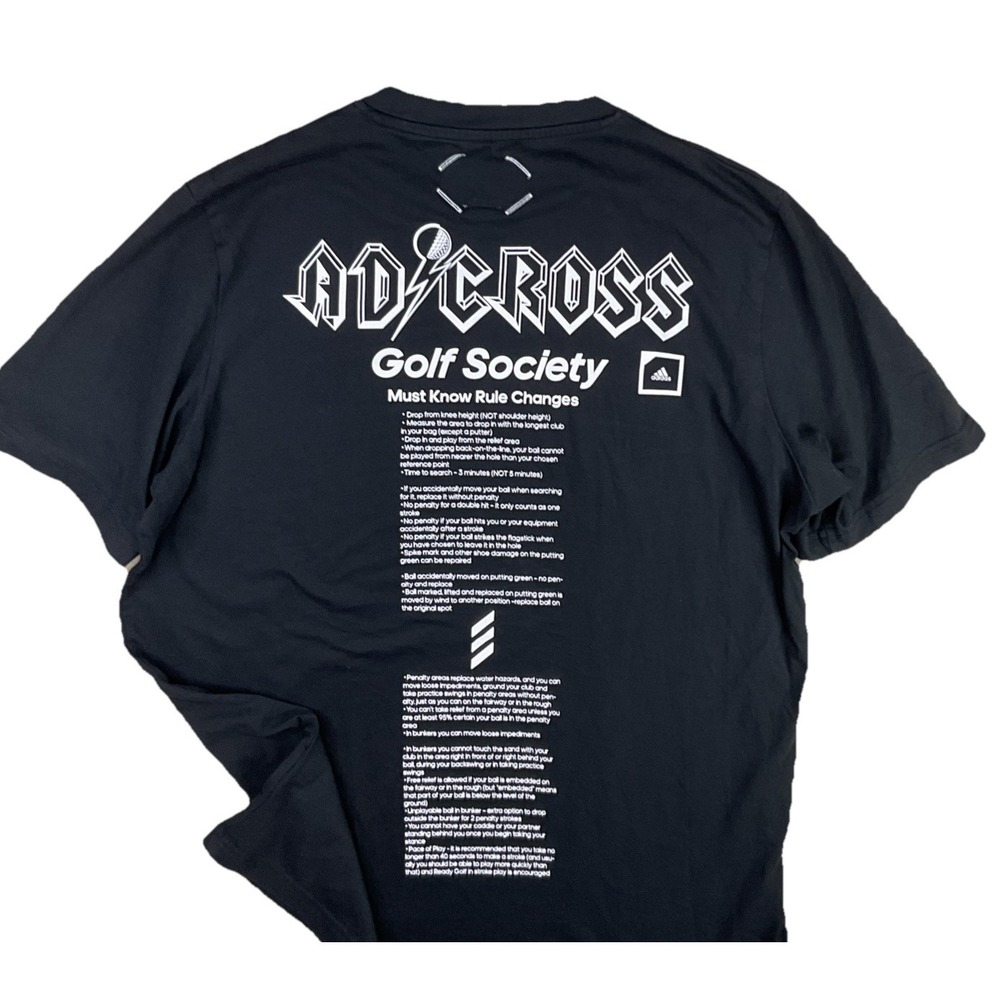 Adidas Mens Adicross Ambassador Golf Society Concert Graphic T-Shirt Black L